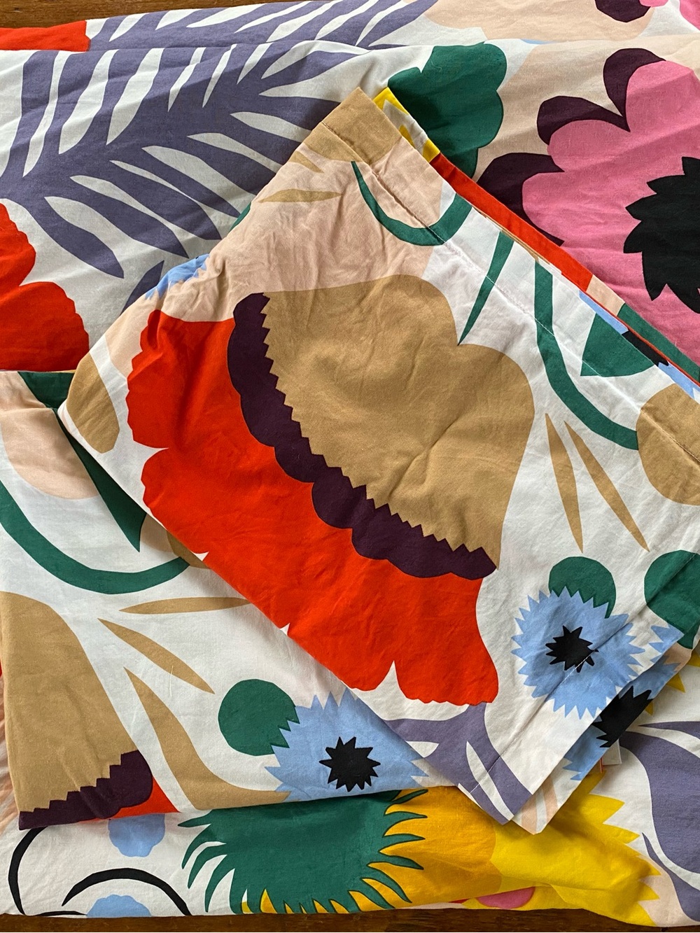 Marimekko Ojakellukka queen duvet cover 2 pillowcases shams set cotton floral